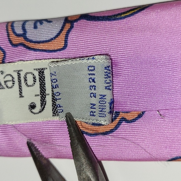 Peter Max Silk Tie Pink Floral Print Signed Pop Art Rare Vintage Collectible - Picture 8 of 11